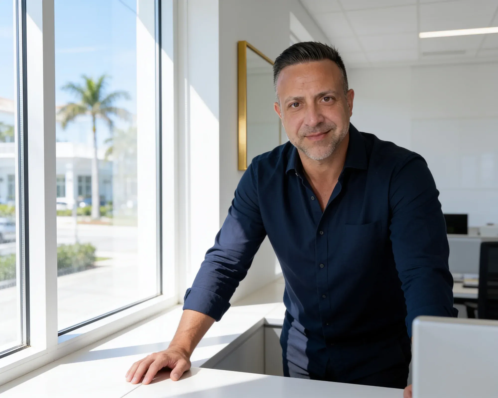 Viewmedia founder in the Sarasota office, twenty-two years of direct response marketing