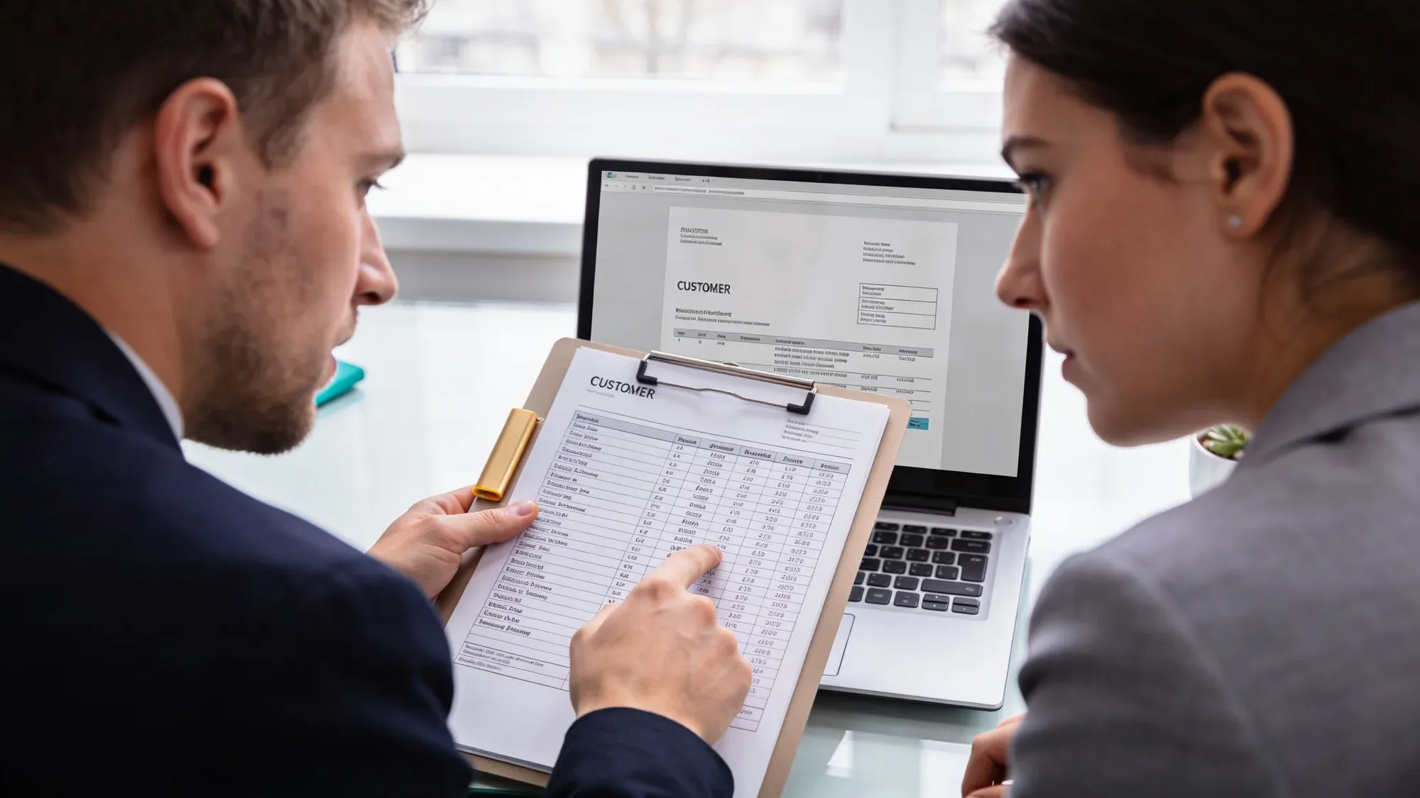 Sales team reviewing an exclusive lead list produced by a Viewmedia campaign
