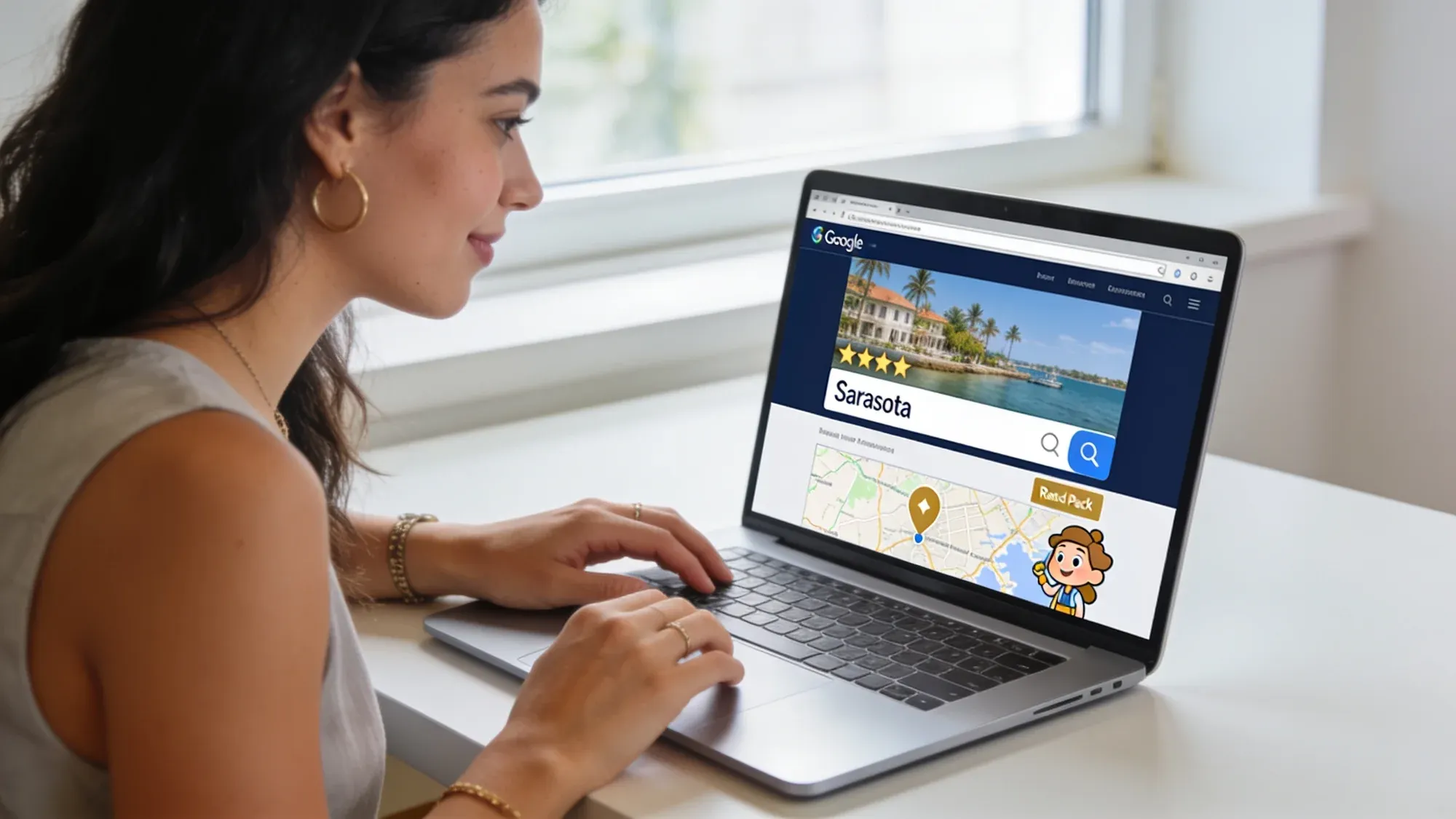 A local business ranking at the top of Google search, the Maps local pack, and an AI answer